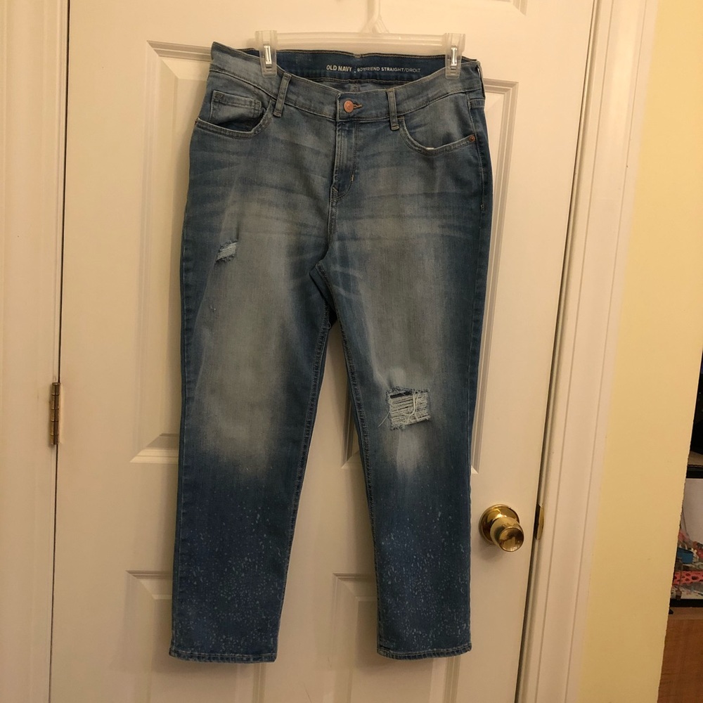 Old Navy Boyfriend Denim Jeans Straight Leg Sz 10